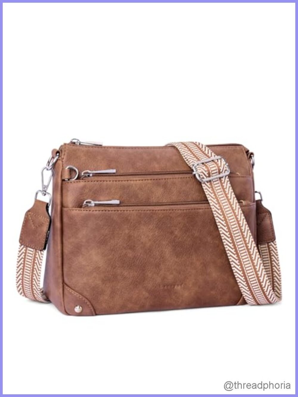 Women's Crossbody Bag RFID Vegan Leather Medium Purse 6 Pockets